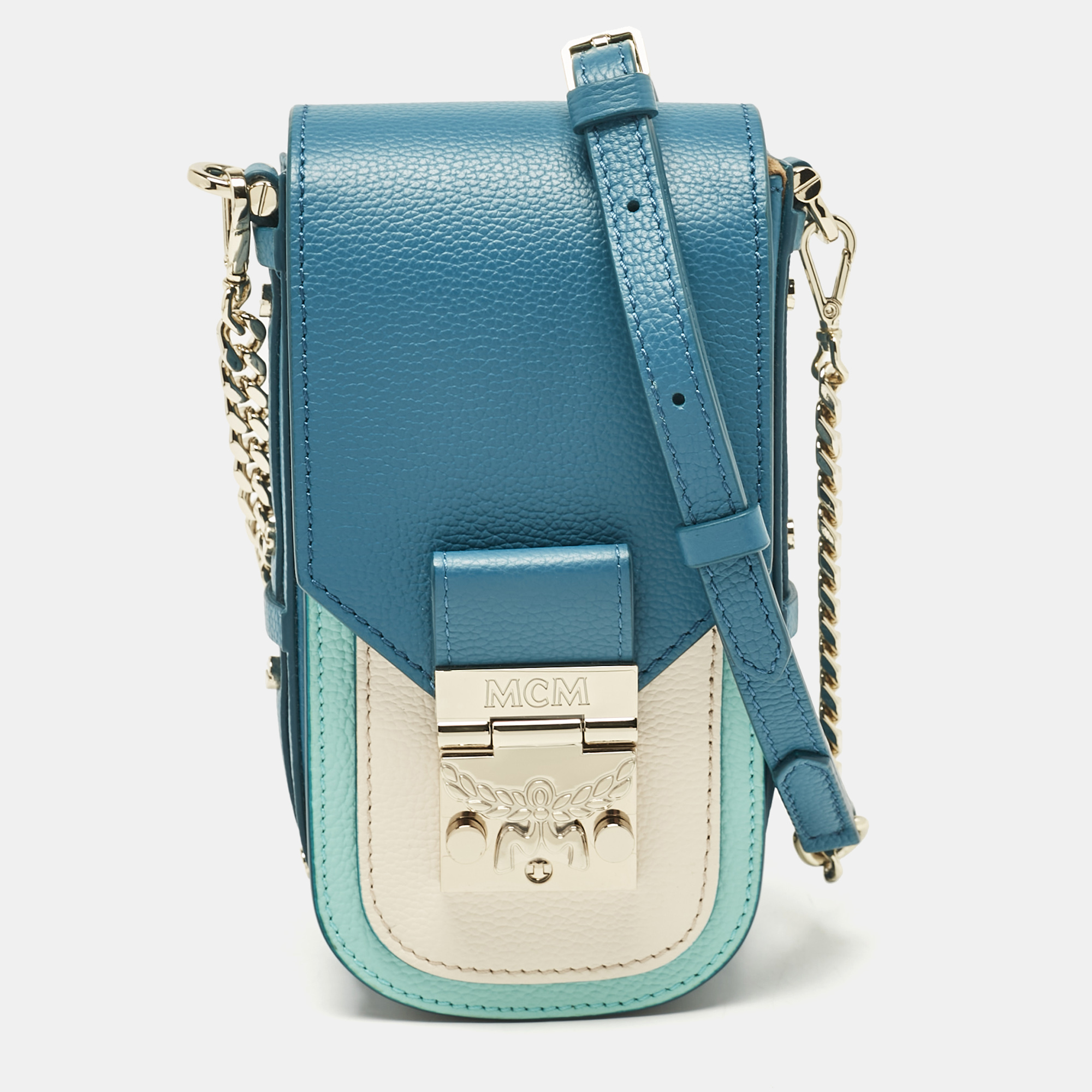 

MCM Teal Green Leather Mini Patricia Phone Crossbody Bag