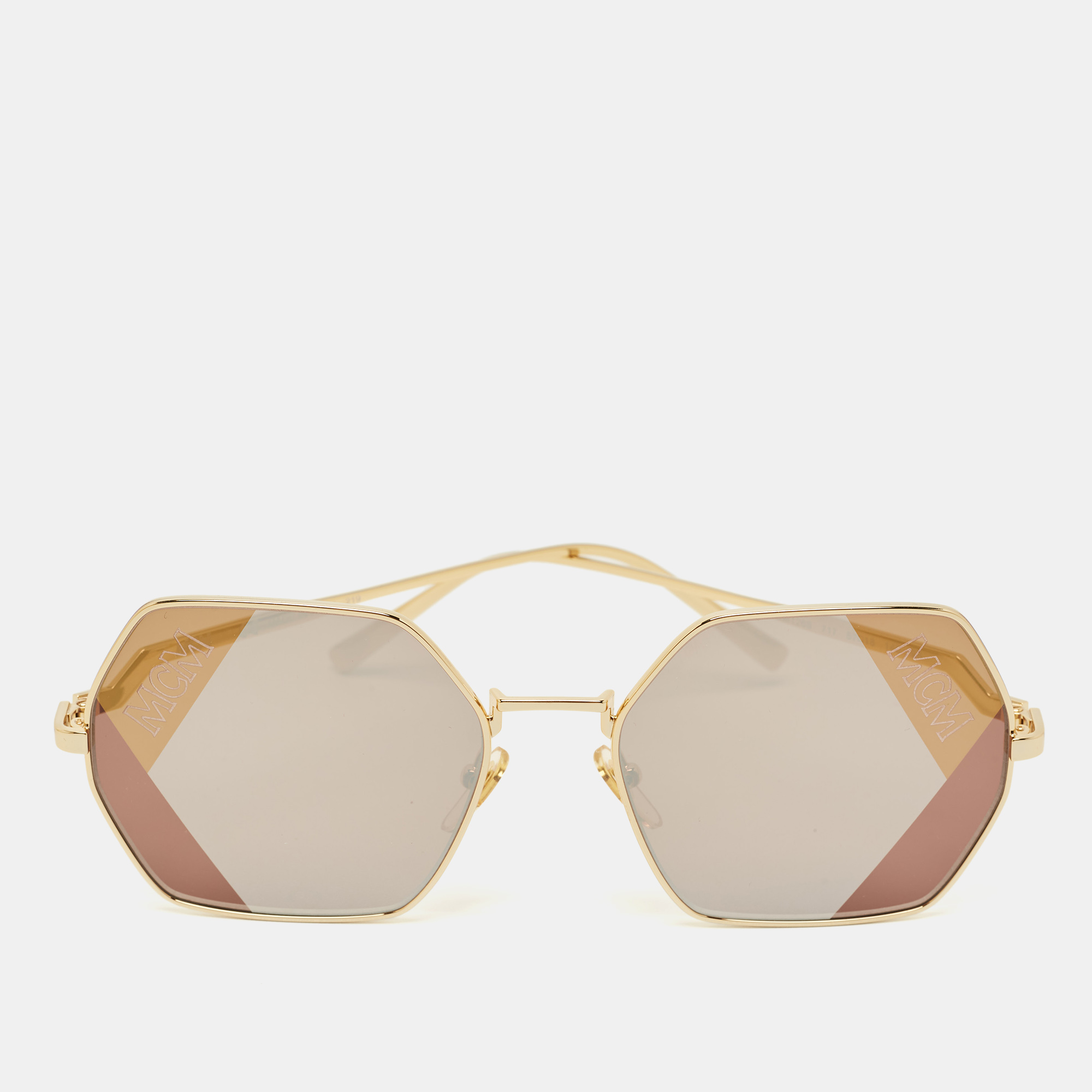 Pre-owned Mcm 126s Geometric Sunglasses In Brown
