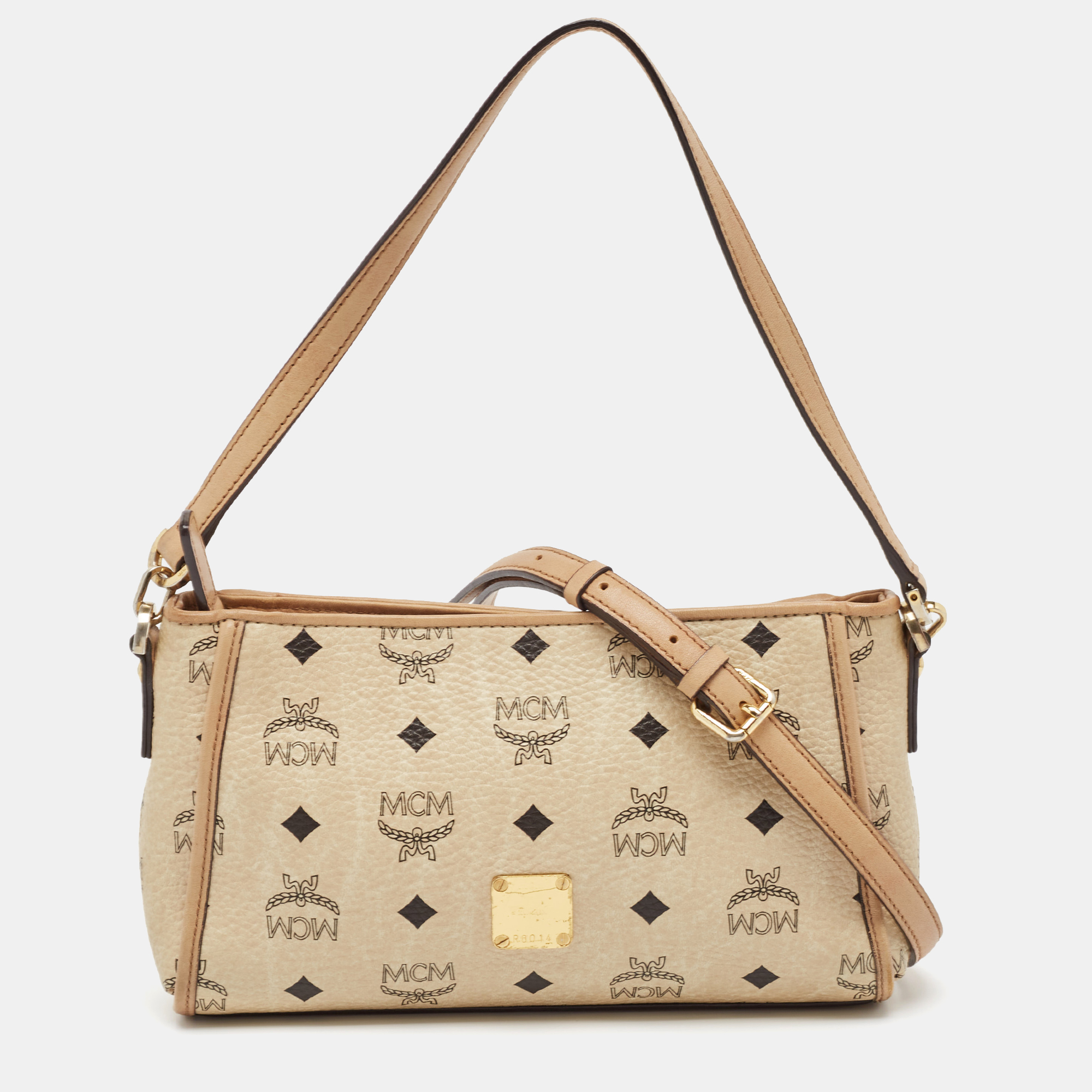 

MCM Beige Visetos Leather Crossbody Bag