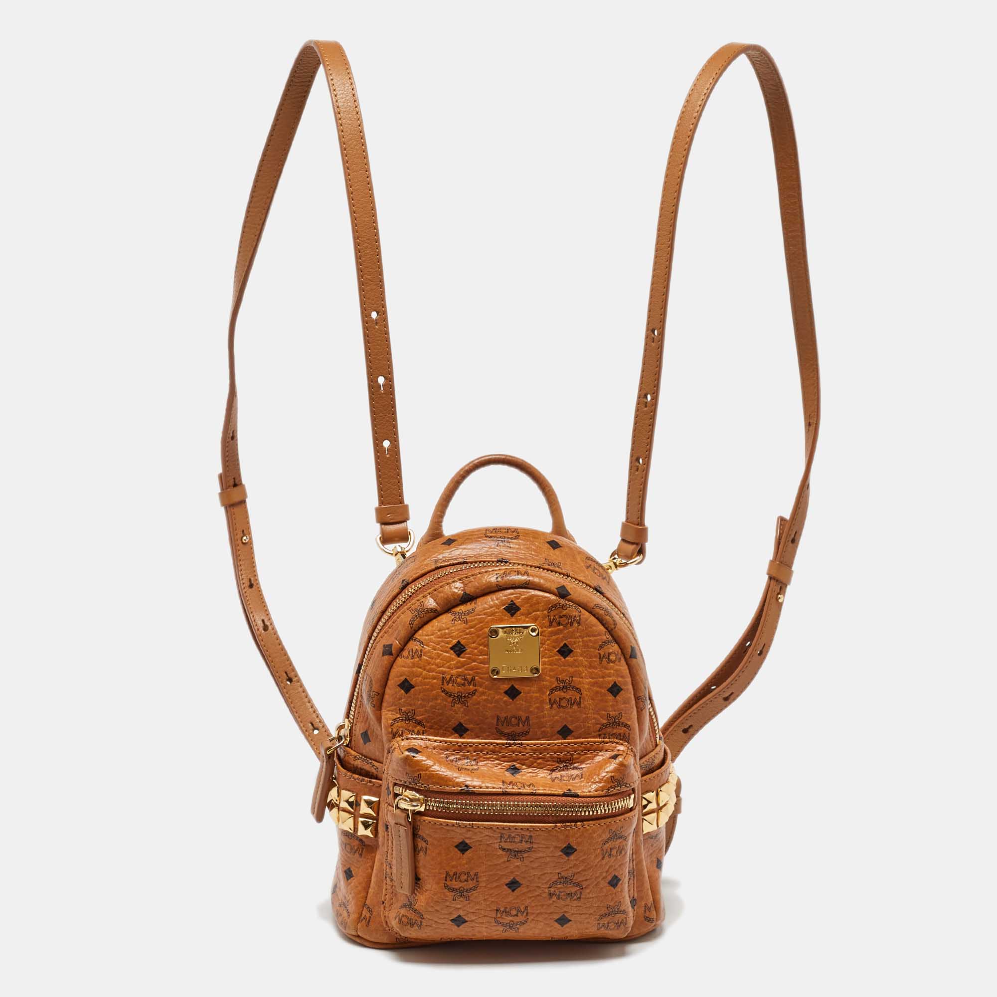 

MCM Tan Visetos Coated Canvas and Leather Mini Stark Bebe Boo Backpack