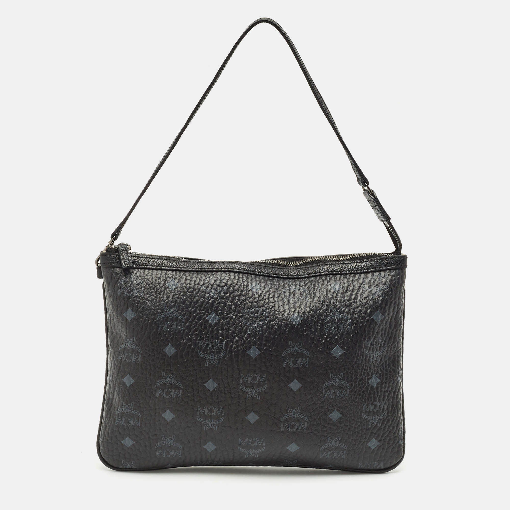 

MCM Black Visetos Coated Canvas Slim Shoulder Bag