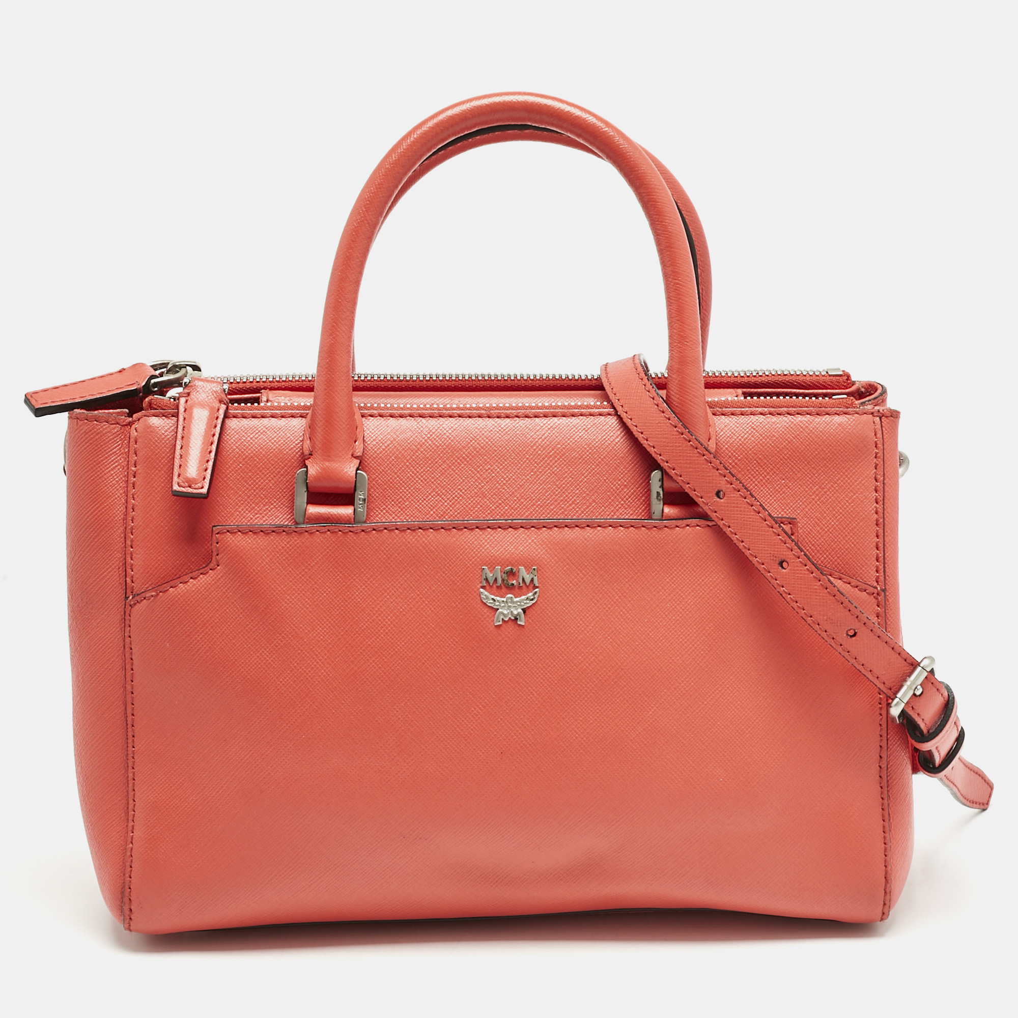 

MCM Red Leather Elda Tote