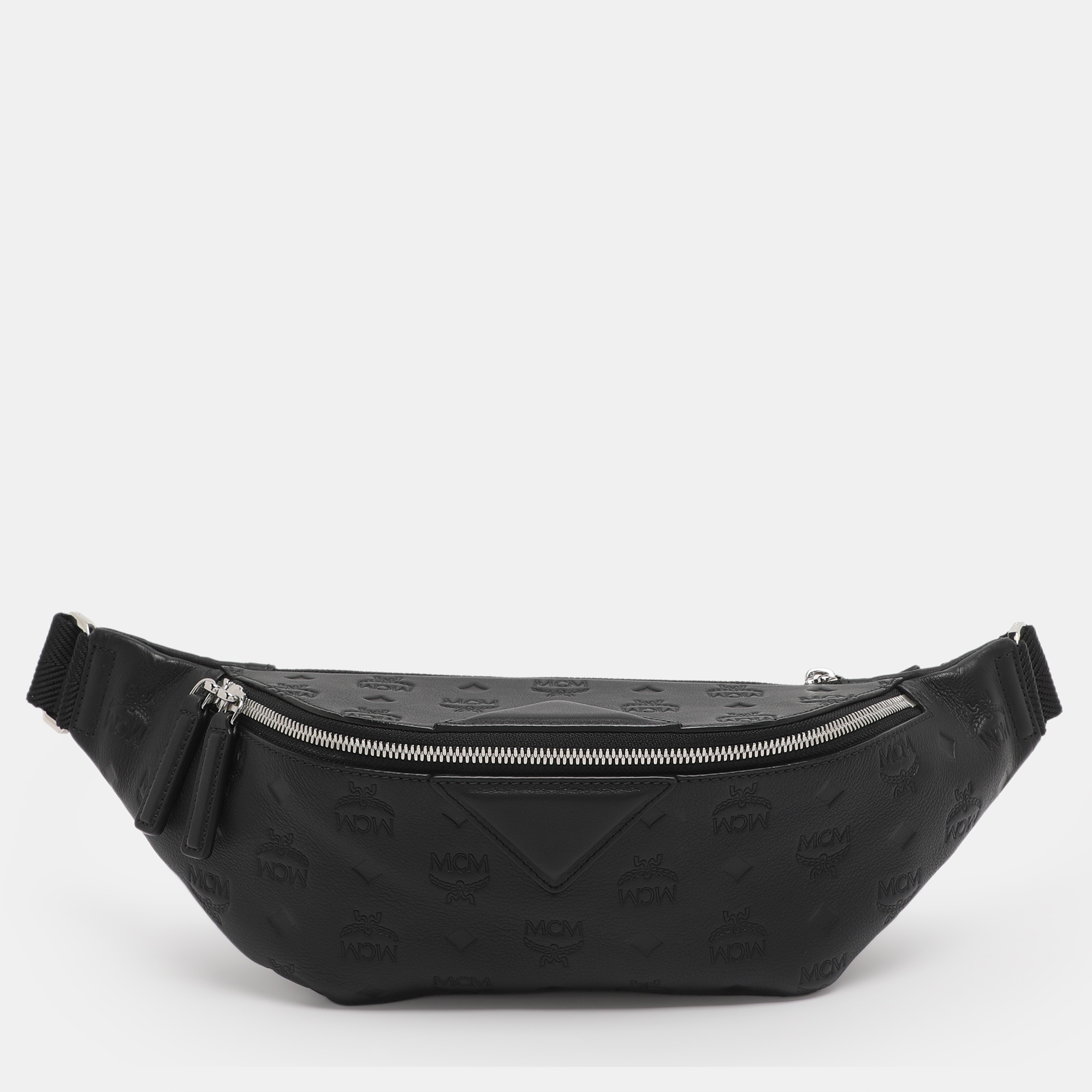 

MCM Black Ottomar Monogram Leather Fursten Belt Bag