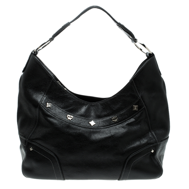 Pre Owned MCM Black Leather Hobo