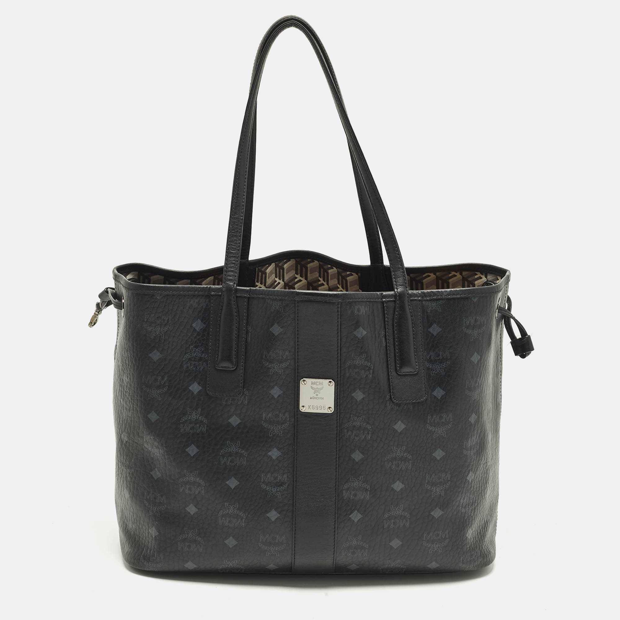 

MCM Liz Reversible Black Visetos Coated Canvas and Fabric Tote