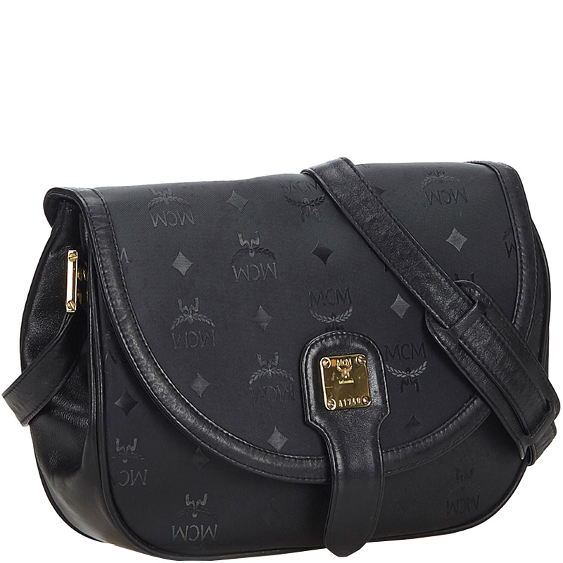 

MCM Black Visetos Nylon Crossbody Bag