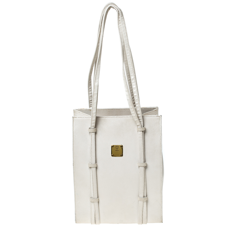 off white leather tote