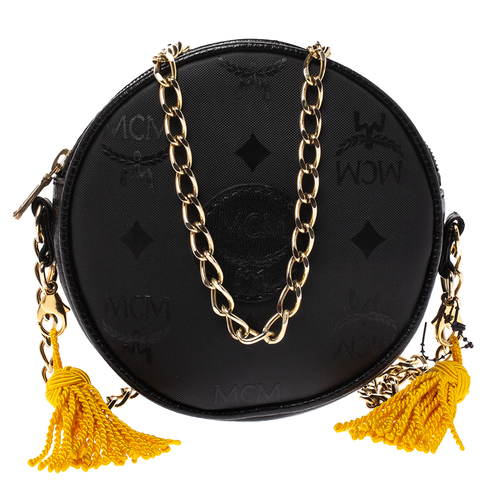 Pre Owned MCM Monogram PVC and Leather Round Suzy Wong Shoulder Bag