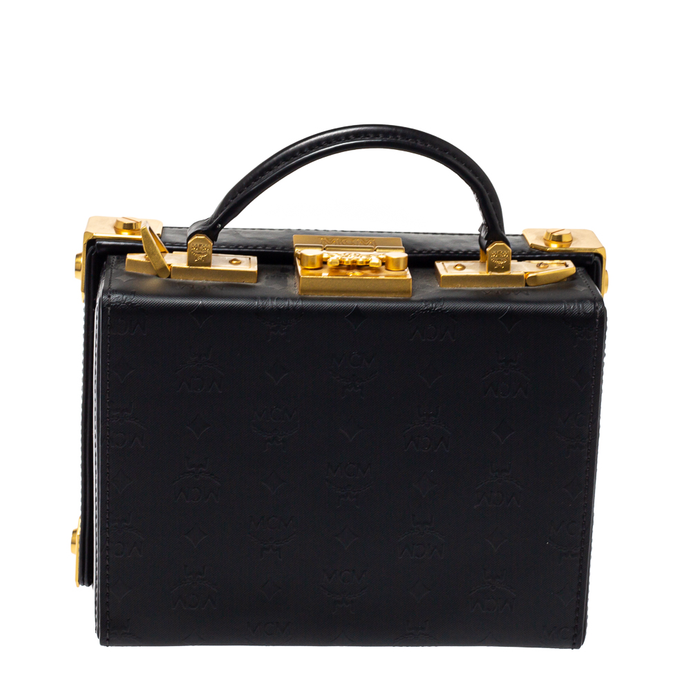 Pre-owned Mcm Black Leather Berlin Box Bag