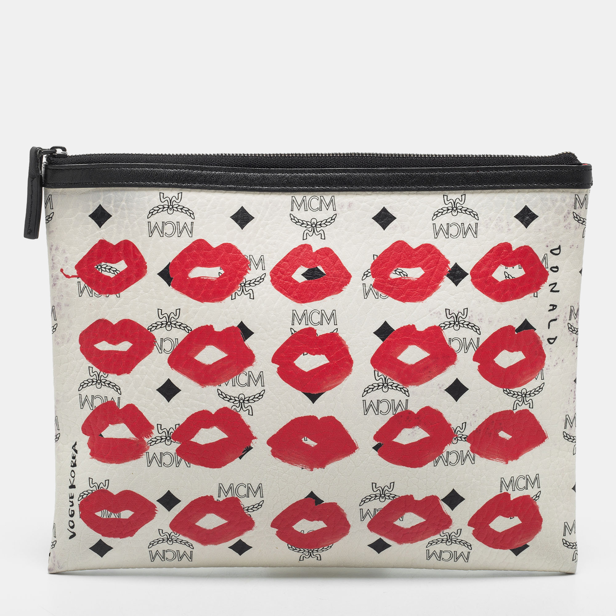 MCM Multicolor Visetos Coated Canvas Vogue Korea Zip Pouch