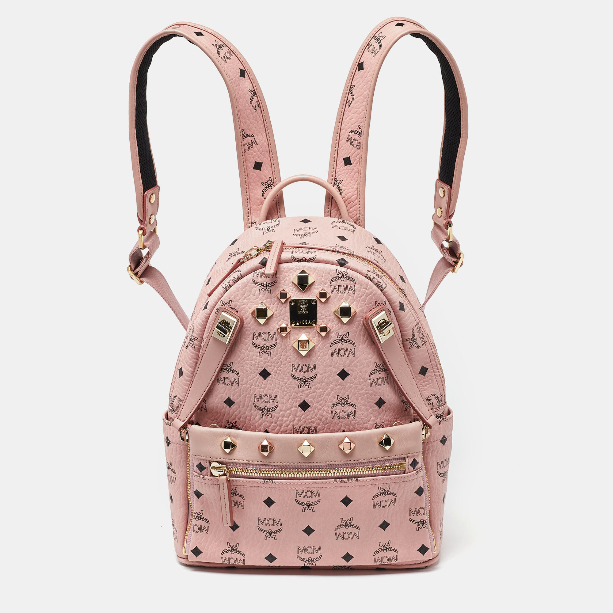 

MCM Pink/Black Visetos Coated Canvas and Leather Dual Stark Backpack