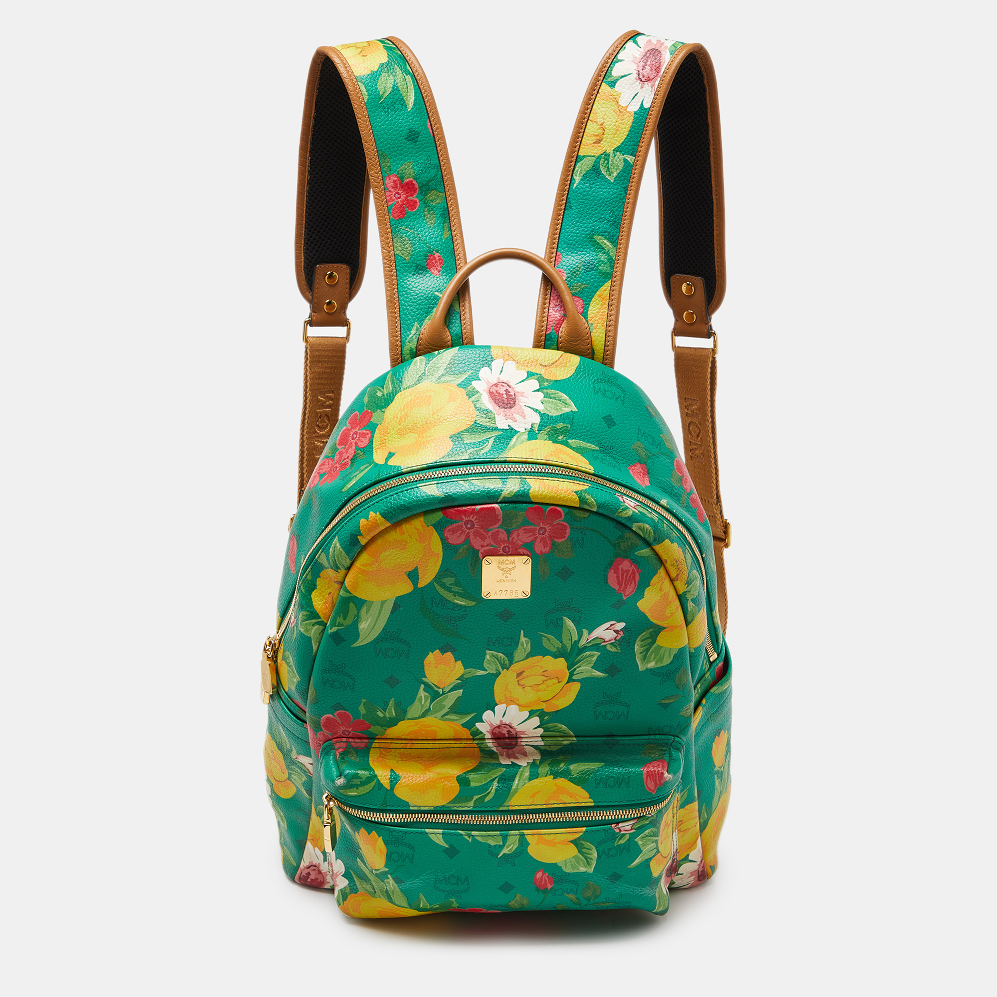

MCM Multicolor Floral Phenomenon Coated Canvas and Leather Large Backpack