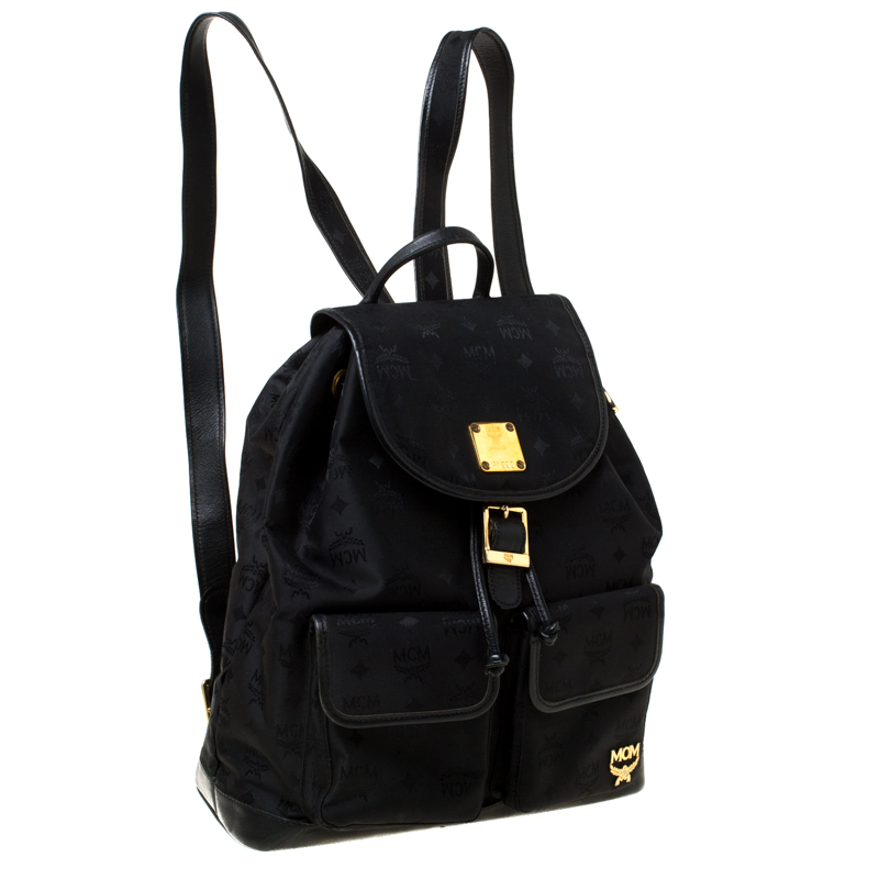 Mcm Luft Hoodie Backpack in Nylon - Black - Backpacks