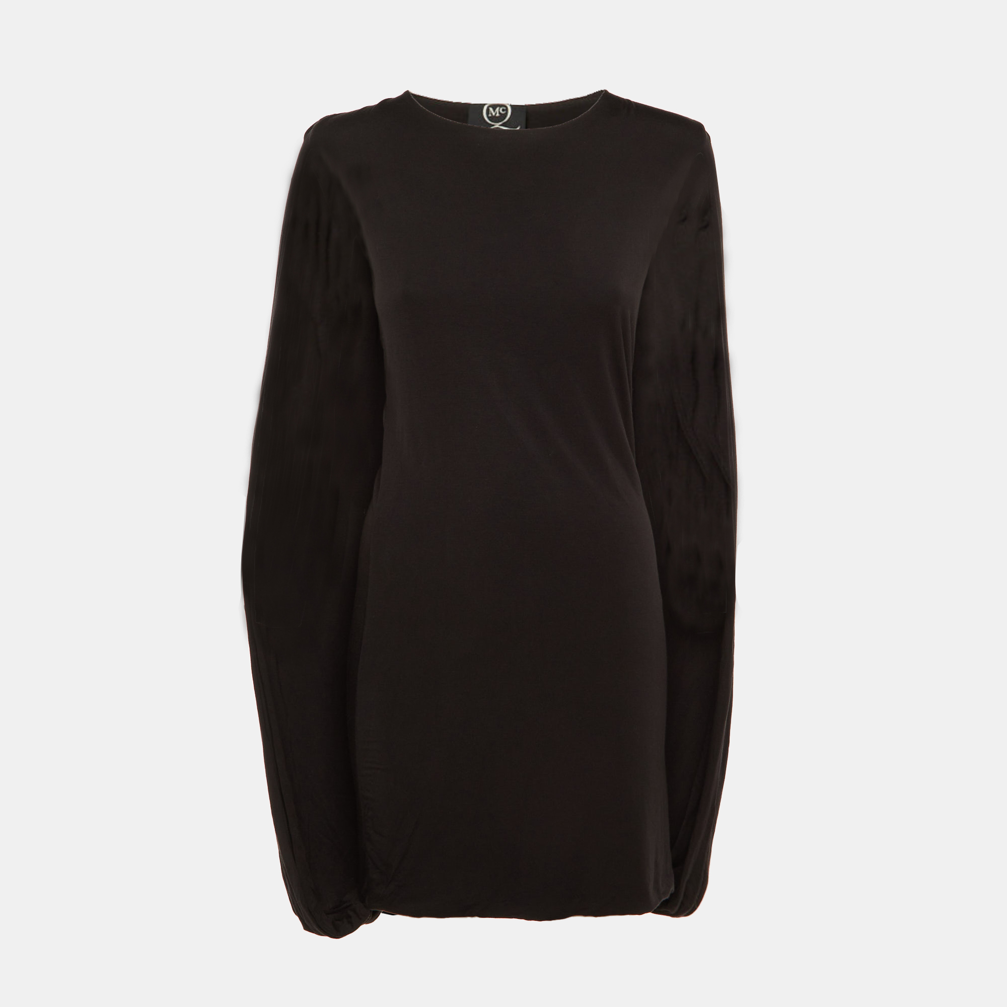 Pre-owned Mcq By Alexander Mcqueen Black Jersey Gathered Mini Dress M