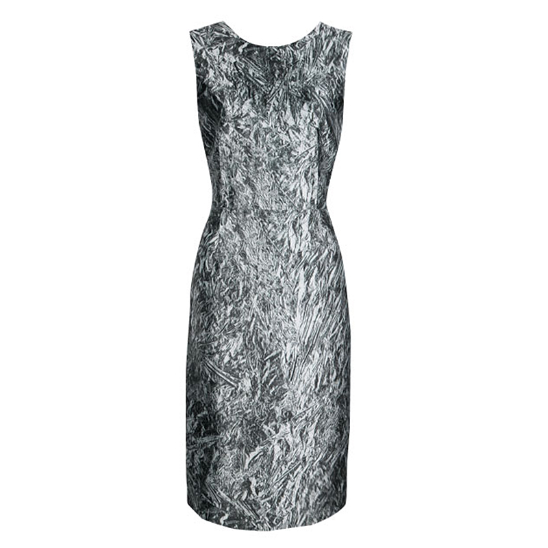 Pre Owned Mcq By Alexander McQueen Printed Foil Effect Sleeveless Dress M