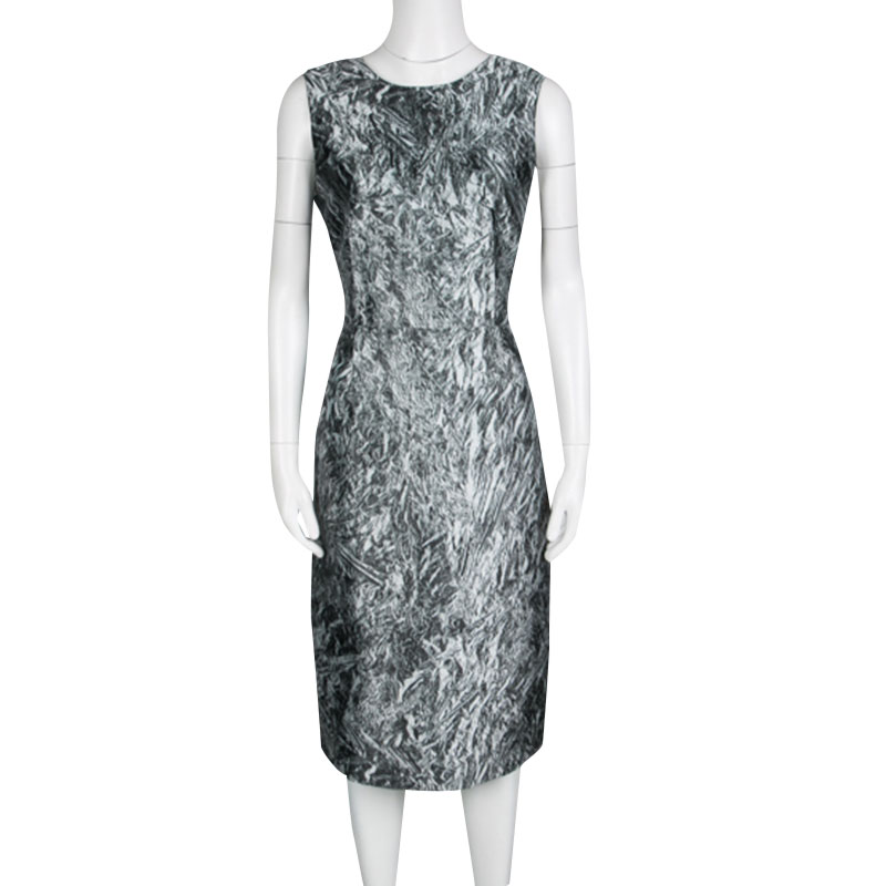 

Mcq By Alexander McQueen Printed Foil Effect Sleeveless Dress, Grey