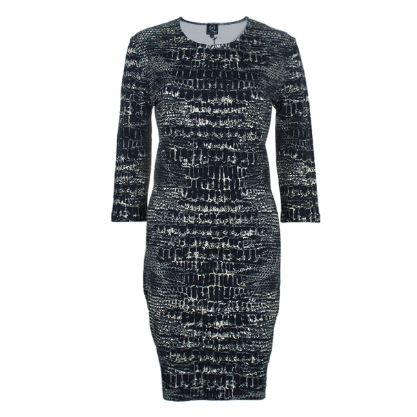 مملوكة مسبقًا McQ by Alexander McQueen Monochrome Printed Body-Con Dress XL