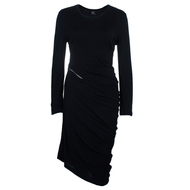 Pre Owned McQ by Alexander Mcqueen Long Sleeve Zip Detail Dress XL
