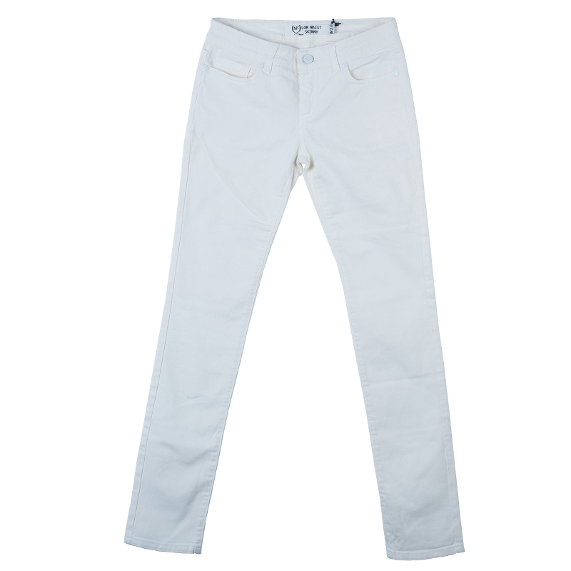 Pre Owned McQ By Alexander McQueen Off-White Low Waist Denim Jeans S