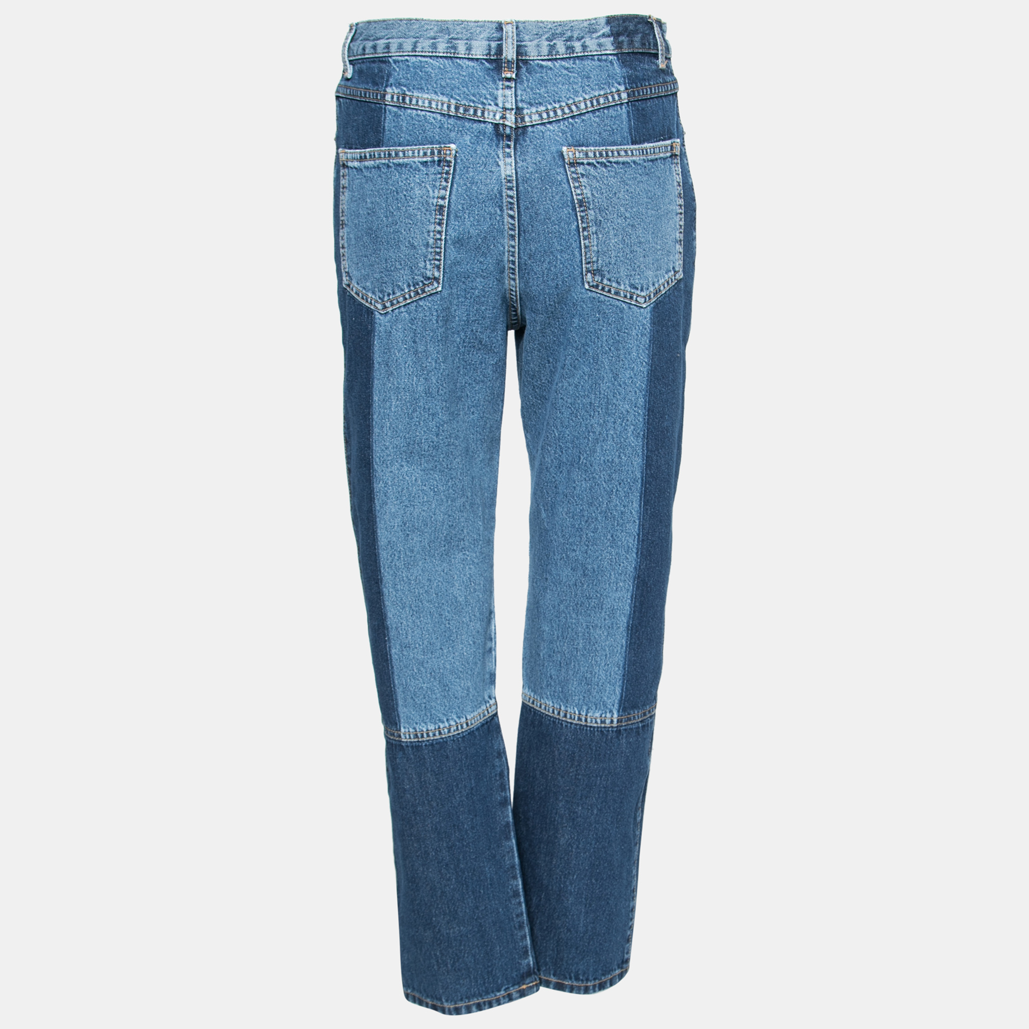 

McQ by Alexander McQueen Blue Denim Vintage Paneled High Waist Jeans  Waist 29