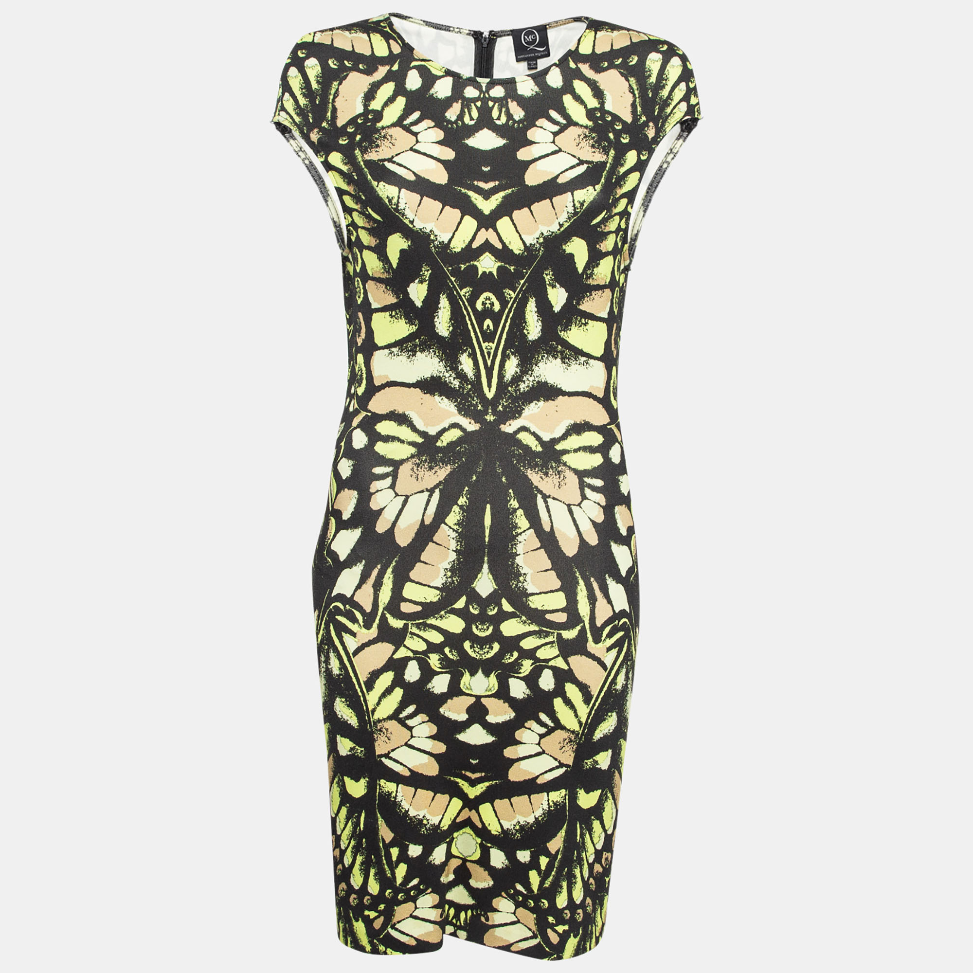 

McQ by Alexander McQueen Black Printed Jersey Bodycon Dress L