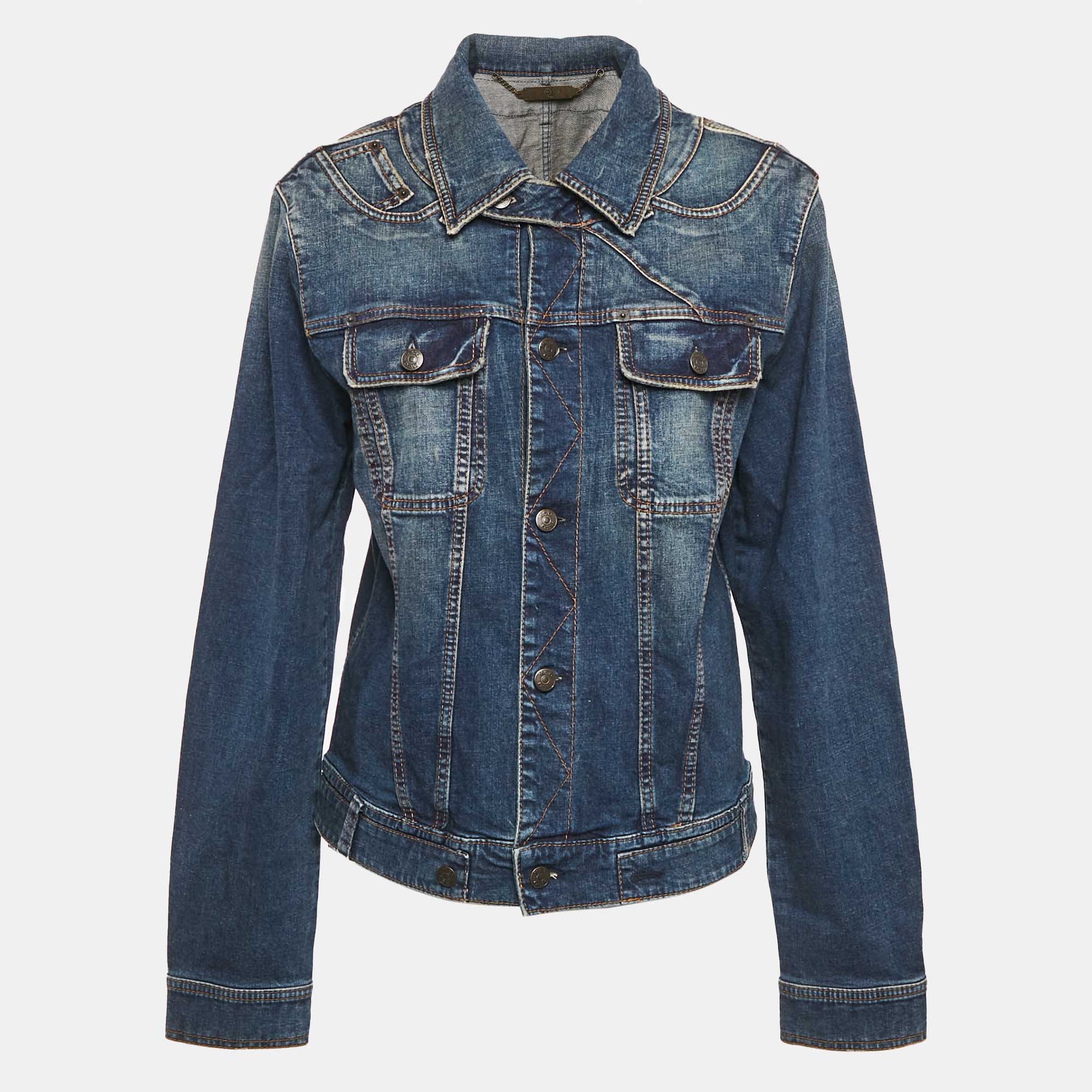 

McQ by Alexander McQueen Blue Faded Denim Button Front Jacket L