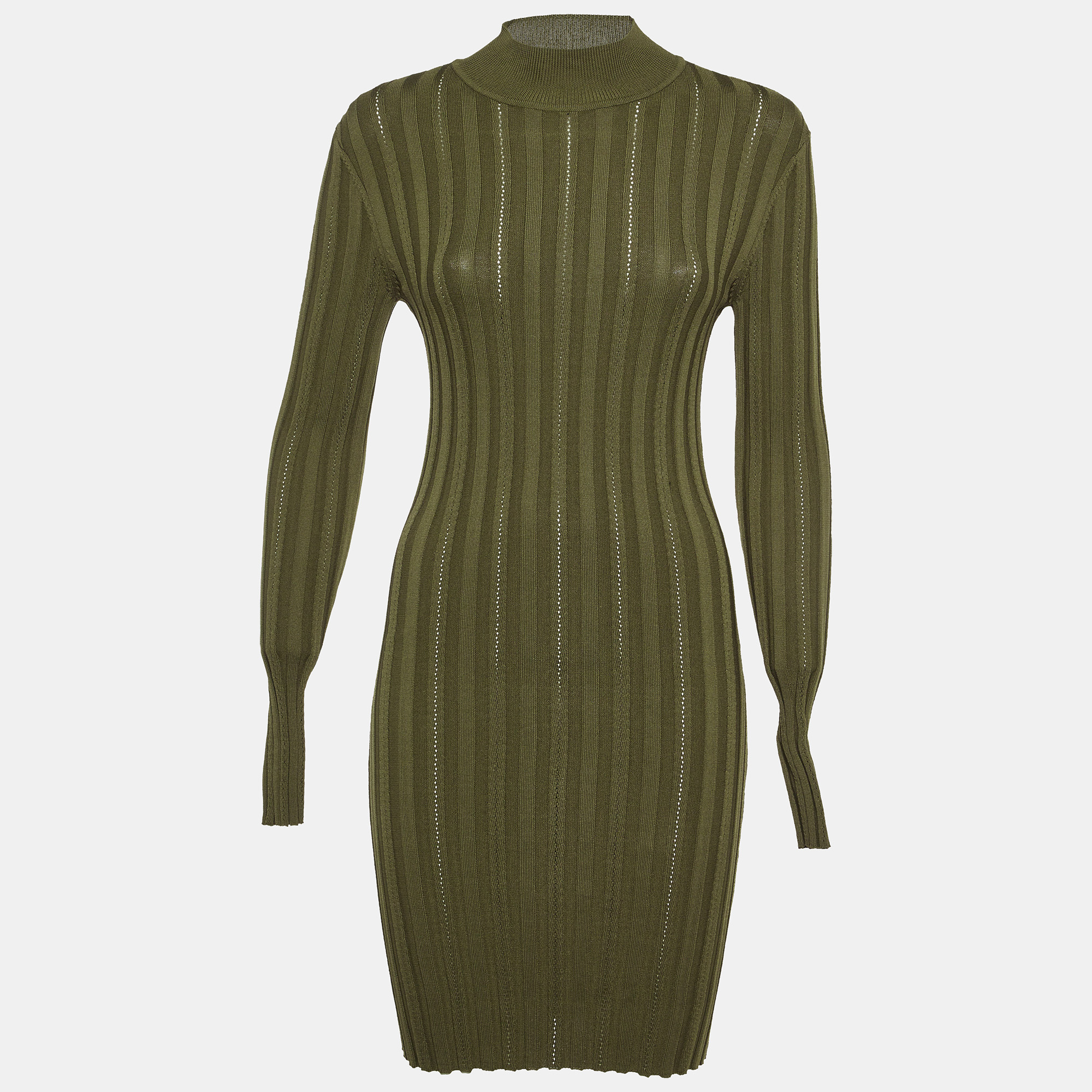 

McQ by Alexander McQueen Green Rib Knit Bodycon Dress M
