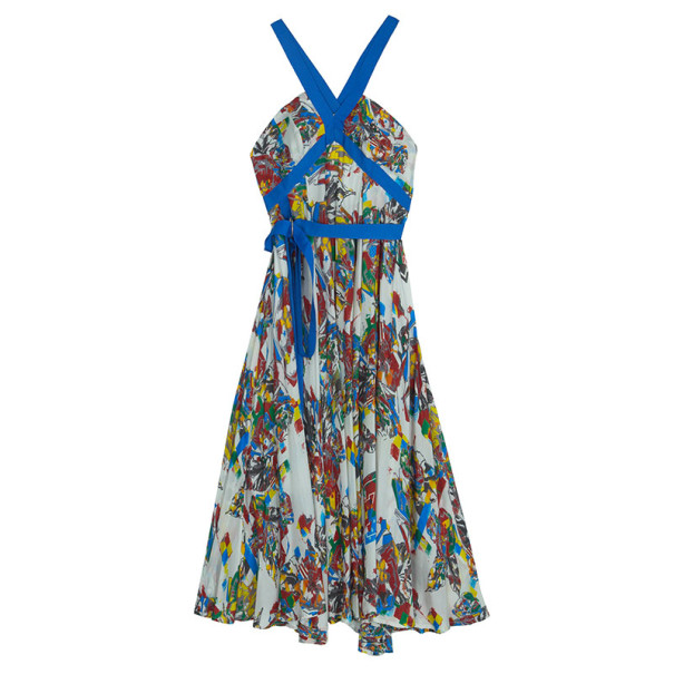 مملوكة مسبقًا McQ by Alexander McQueen Printed Midi Dress M