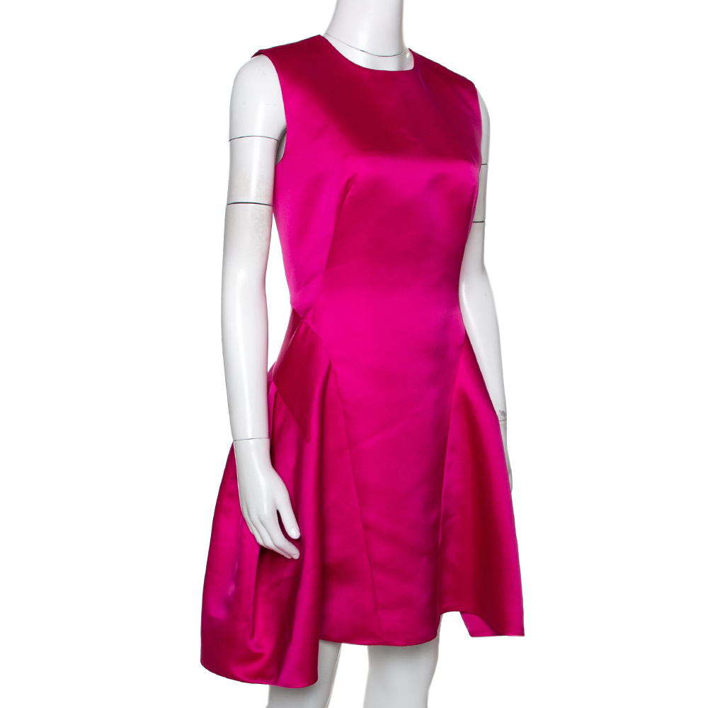 

McQ by Alexander McQueen Pink Satin Gather Back Detail Cocktail Dress