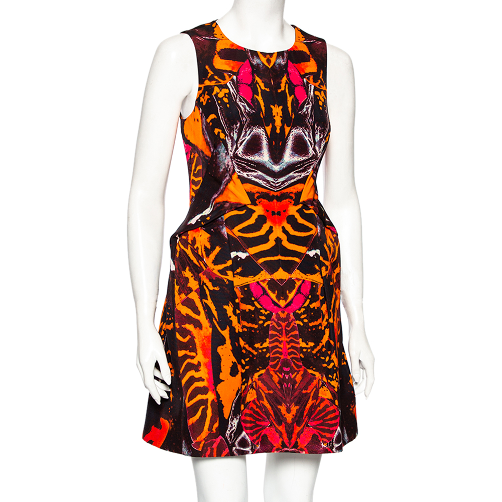 

McQ by Alexander McQueen Multicolored Abstract Print Textured Short Dress, Multicolor