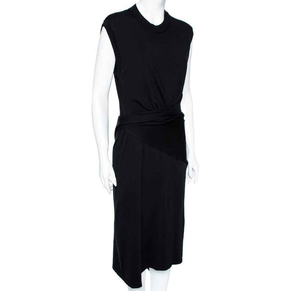 

McQ by Alexander McQueen Black Wool Wrap Front Dress