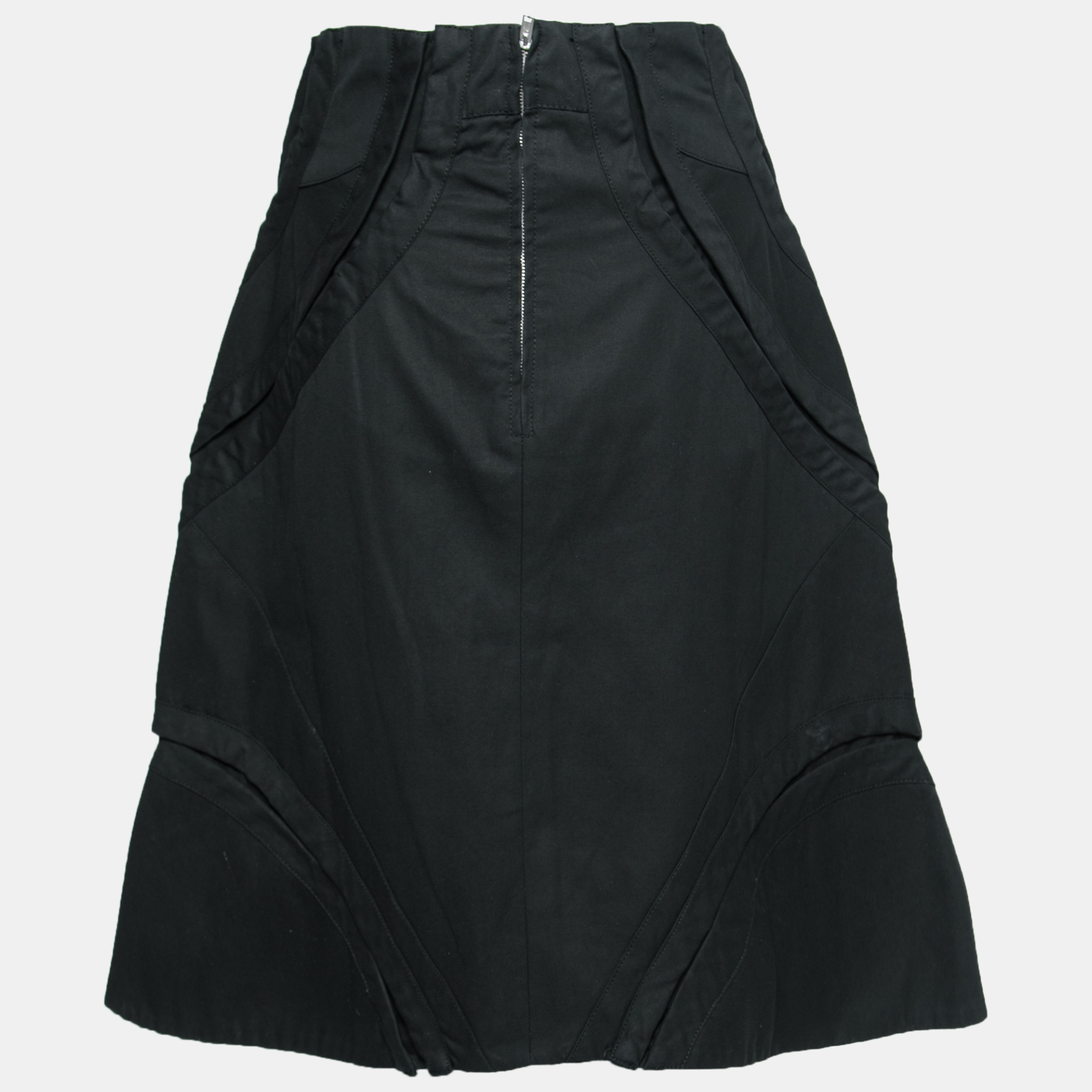 

McQ by Alexander McQueen Black Cotton Structured A Line Skirt