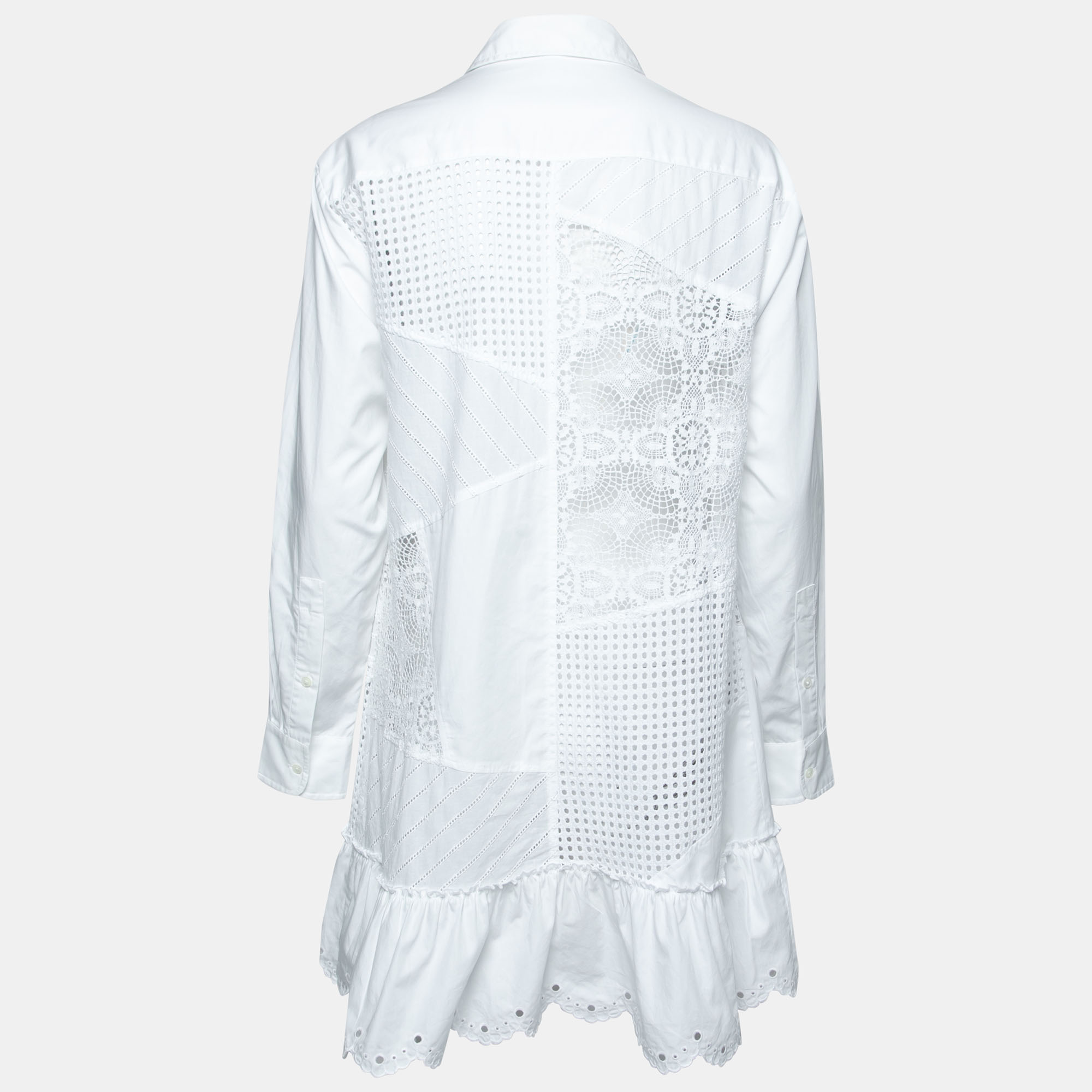 

McQ by Alexander McQueen White Eyelet Embroidered Cotton Shirtdress