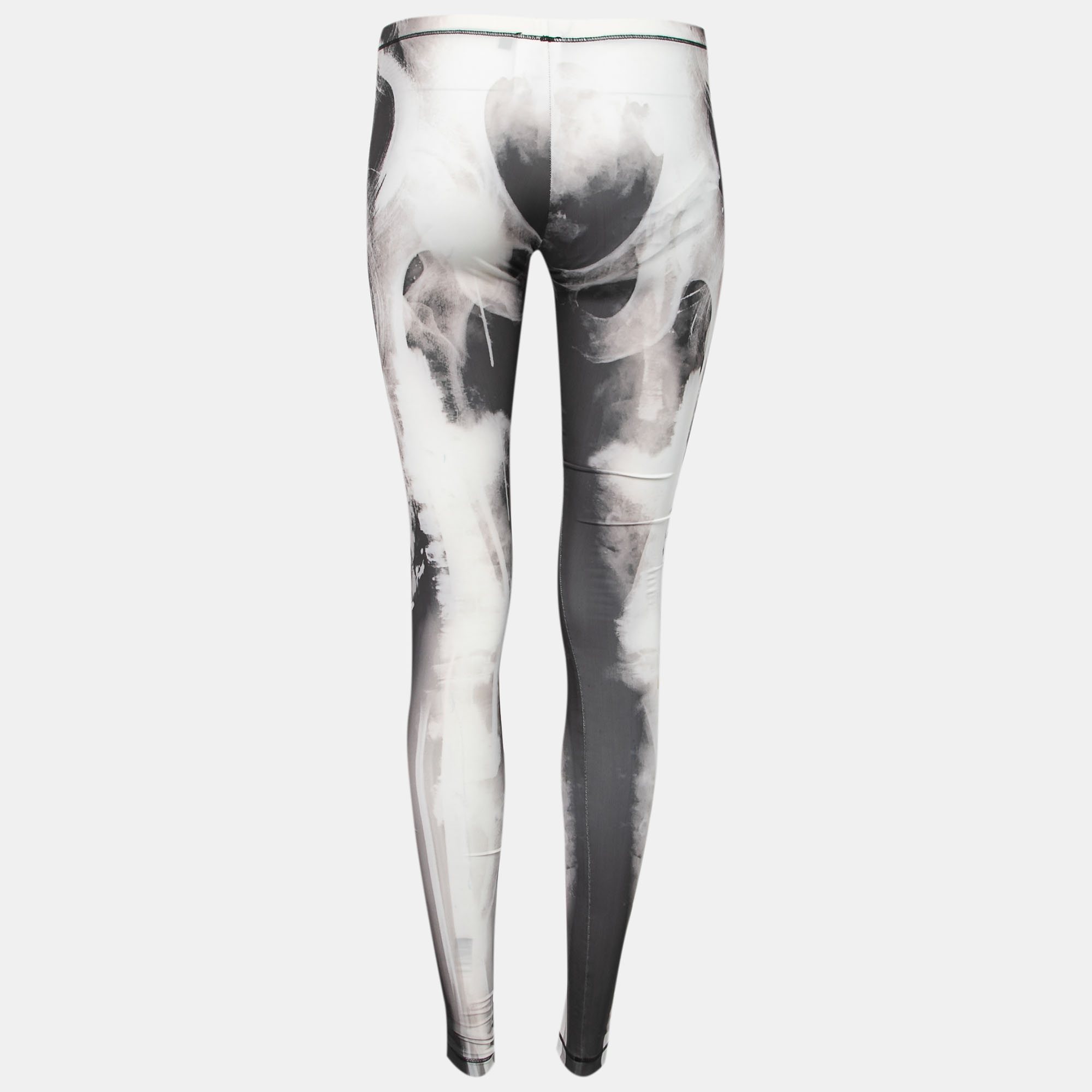 

McQ by Alexander McQueen Black Abstract X-Ray Skeleton Print Knit Leggings
