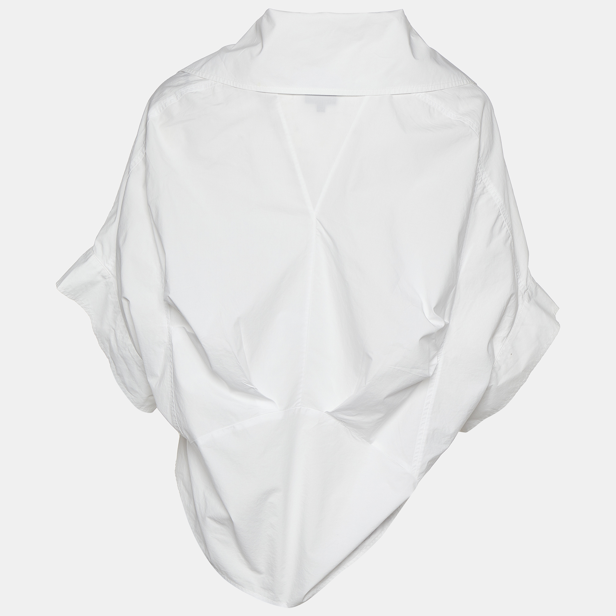 

Alexander McQueen White Cotton Asymmetric Button Detail Oversized Shirt