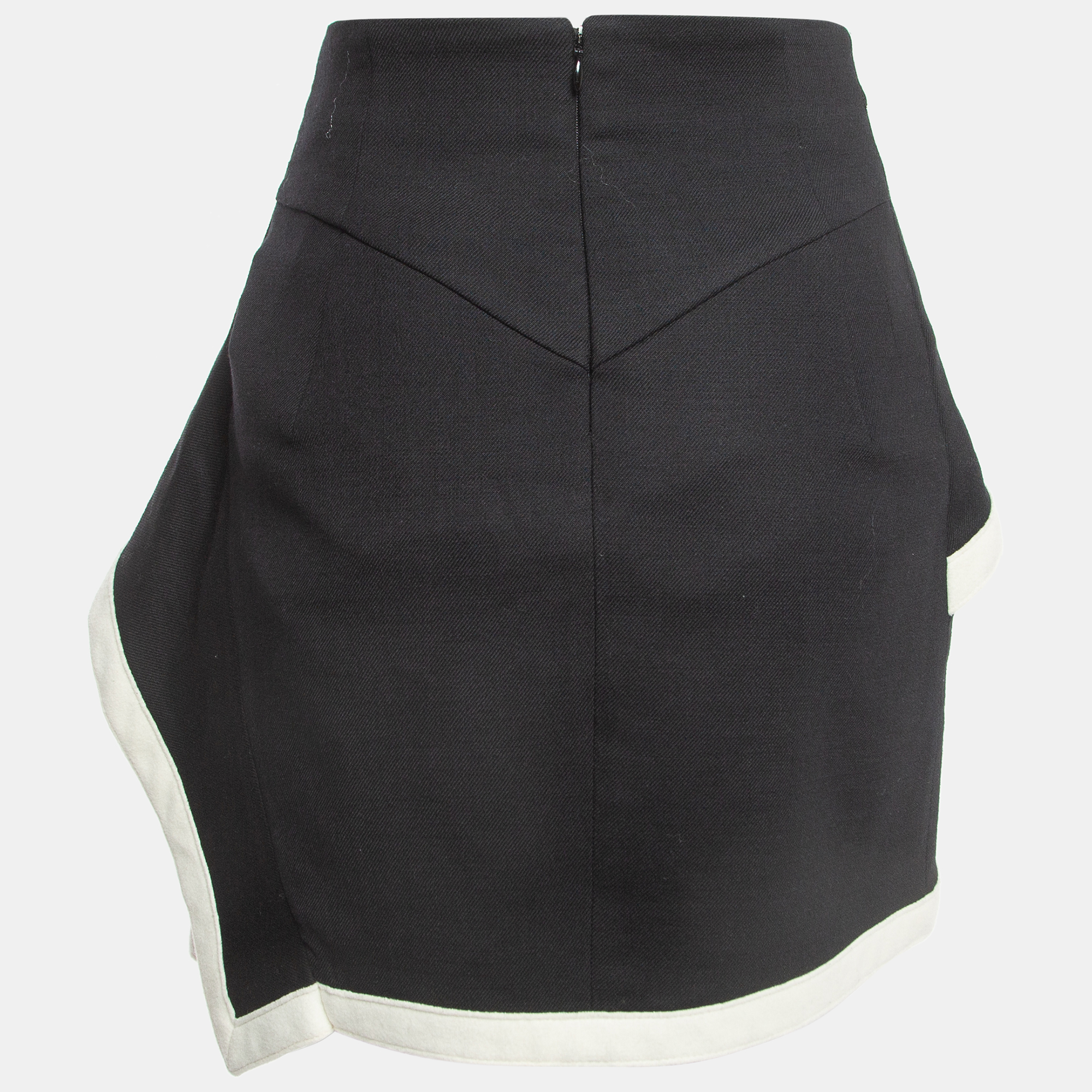 

McQ by Alexander McQueen Black Wool Draped Mini Skirt