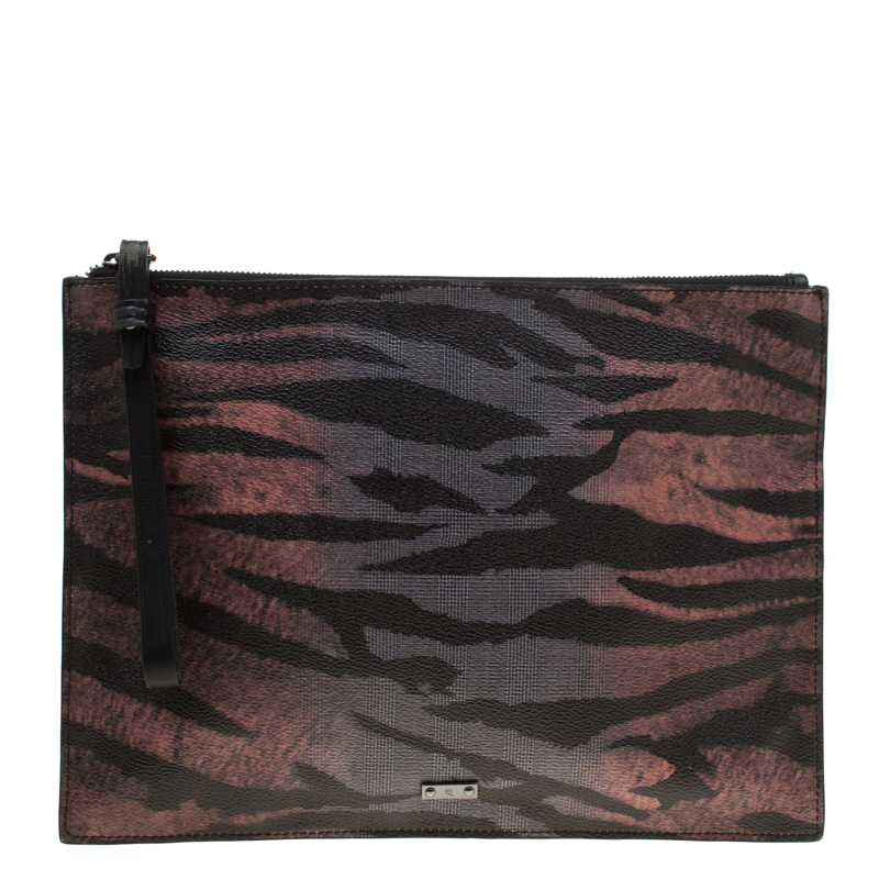 Pre Owned MCQ by Alexander McQueen Multicolor Printed Leather Envelop Clutch