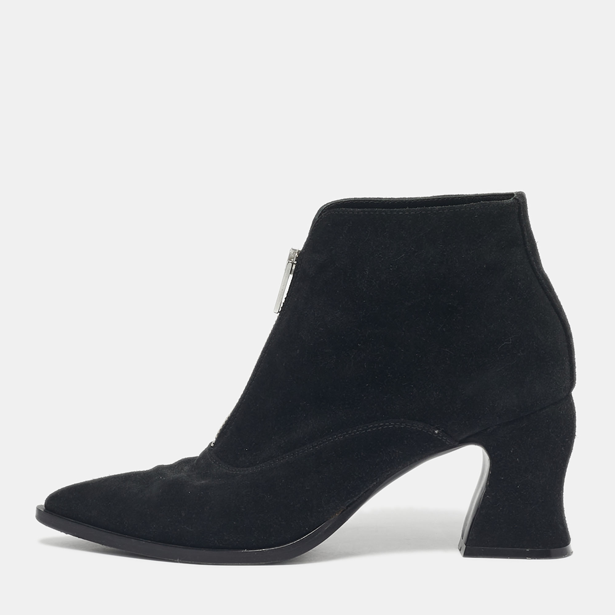 

McQ by Alexander McQueen Black Suede Zip Up Ankle Boots Size