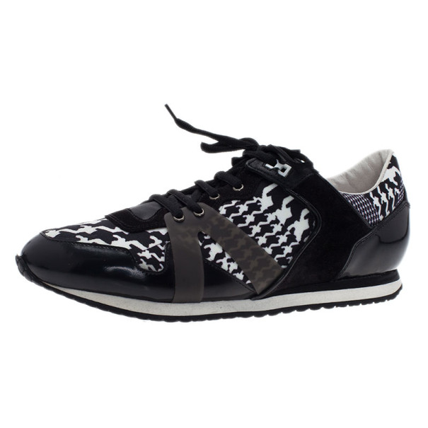 McQ by Alexander McQueen Houndstooth Canvas and Leather Sneakers Size 41
