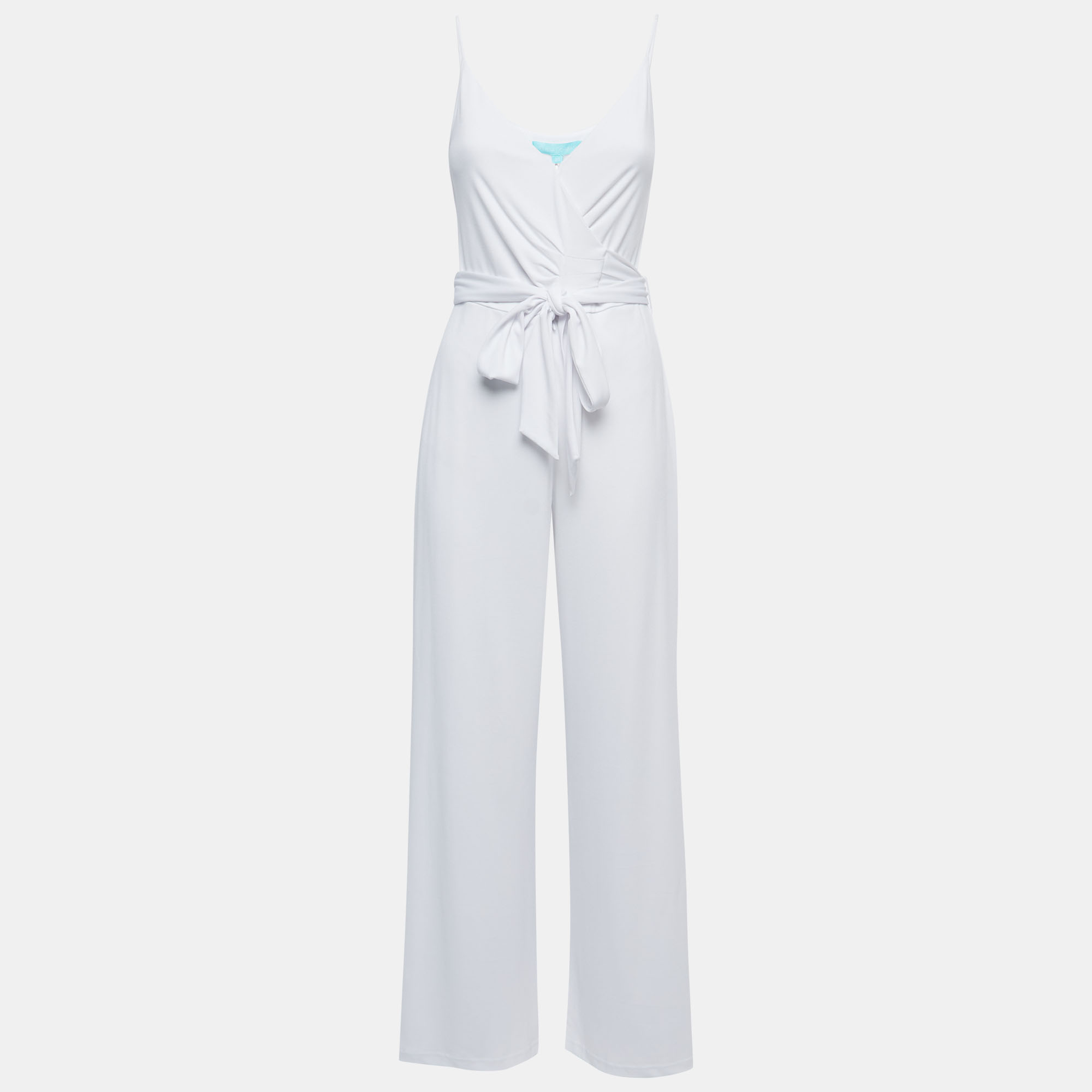 Pre-owned Melissa Odabash White Jersey Wrap Effect Jumpsuit Xs