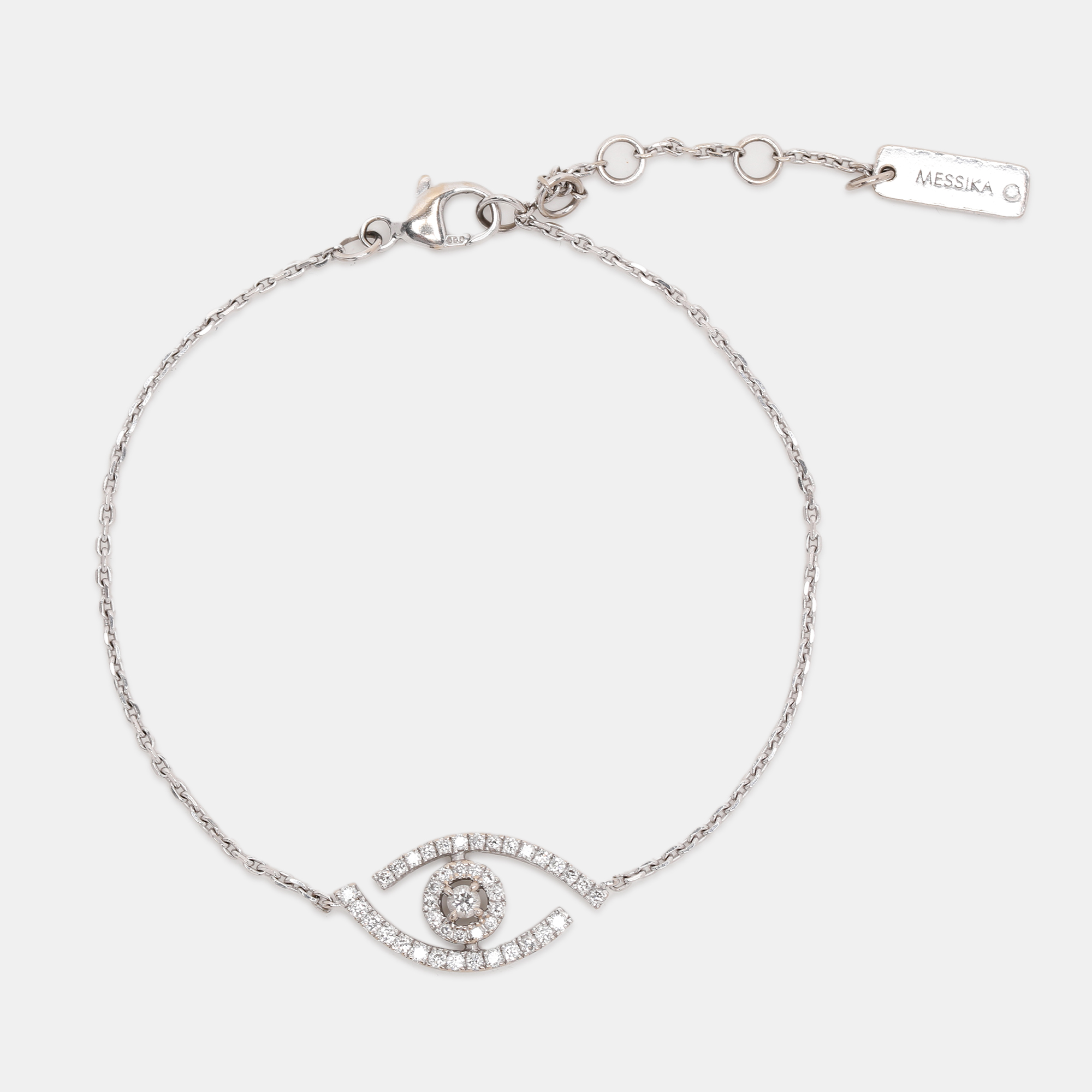 

Messika White Gold Diamond Pave Lucky Eye Bracelet, Silver