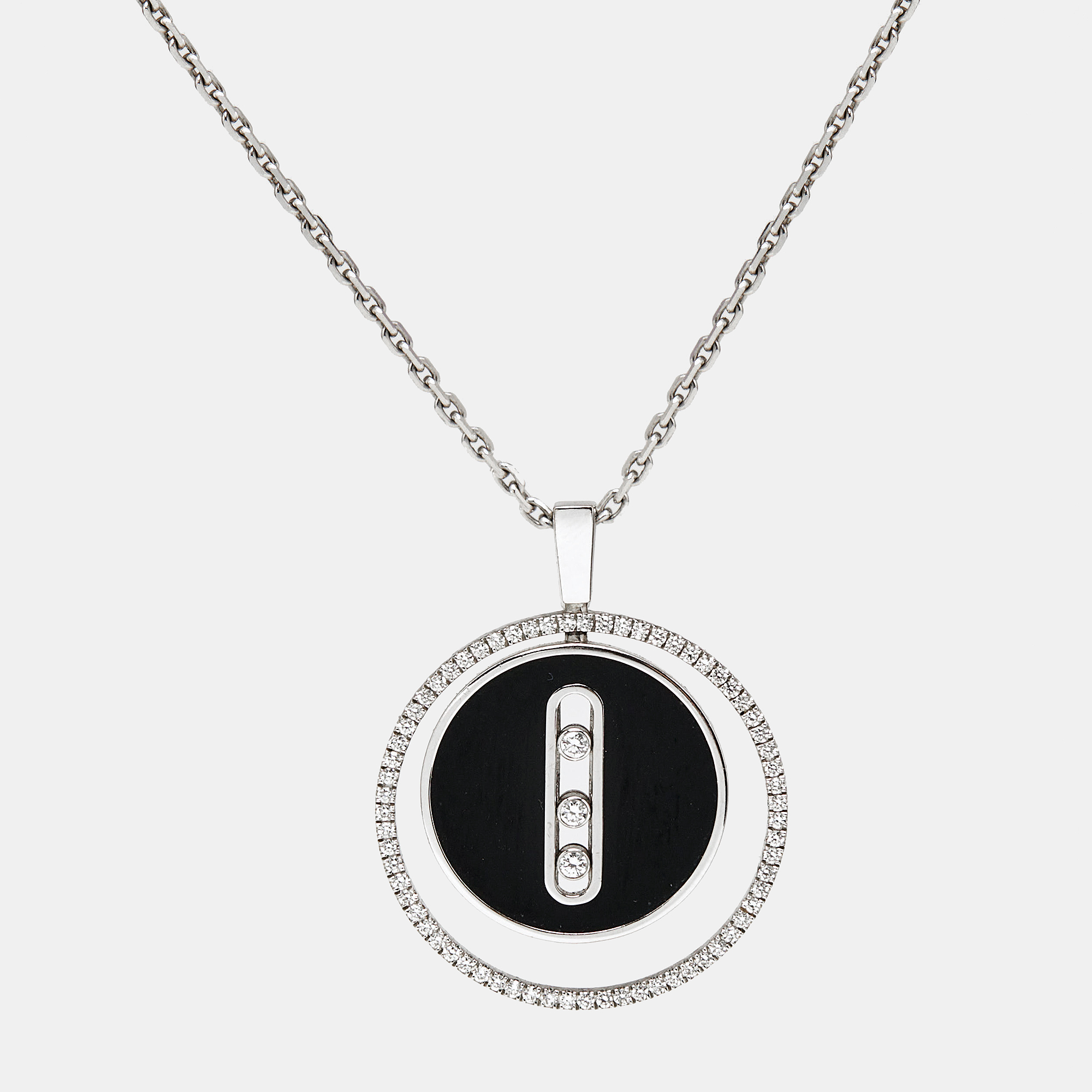 

Messika Lucky Move MM Onyx Diamond 18k White Gold Necklace