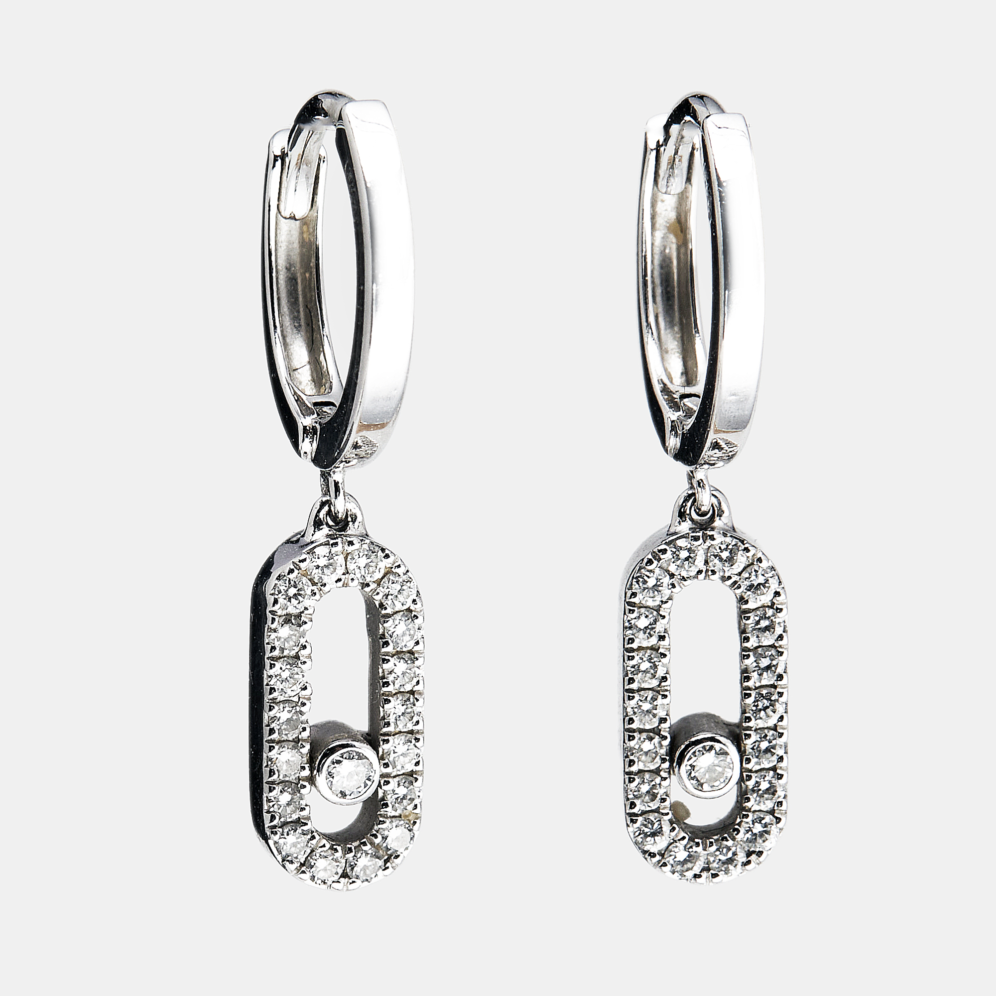 

Messika Move Uno Diamonds 18k White Gold Hoop Earrings