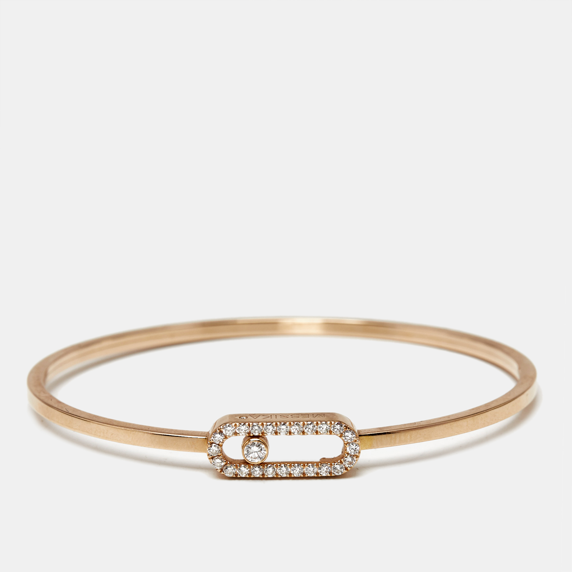 Pre-owned Messika Move Uno Diamond 18k Rose Gold Bracelet