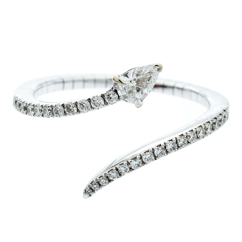 

Messika Snake Skinny Diamond 18k White Gold Open Ring Size