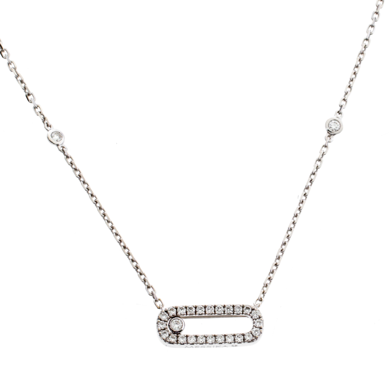Messika Move Uno Diamond 18k White Gold Necklace