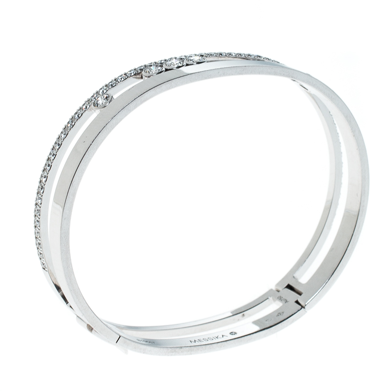 

Messika Move Roman Diamond 18k White Gold Oval Bracelet