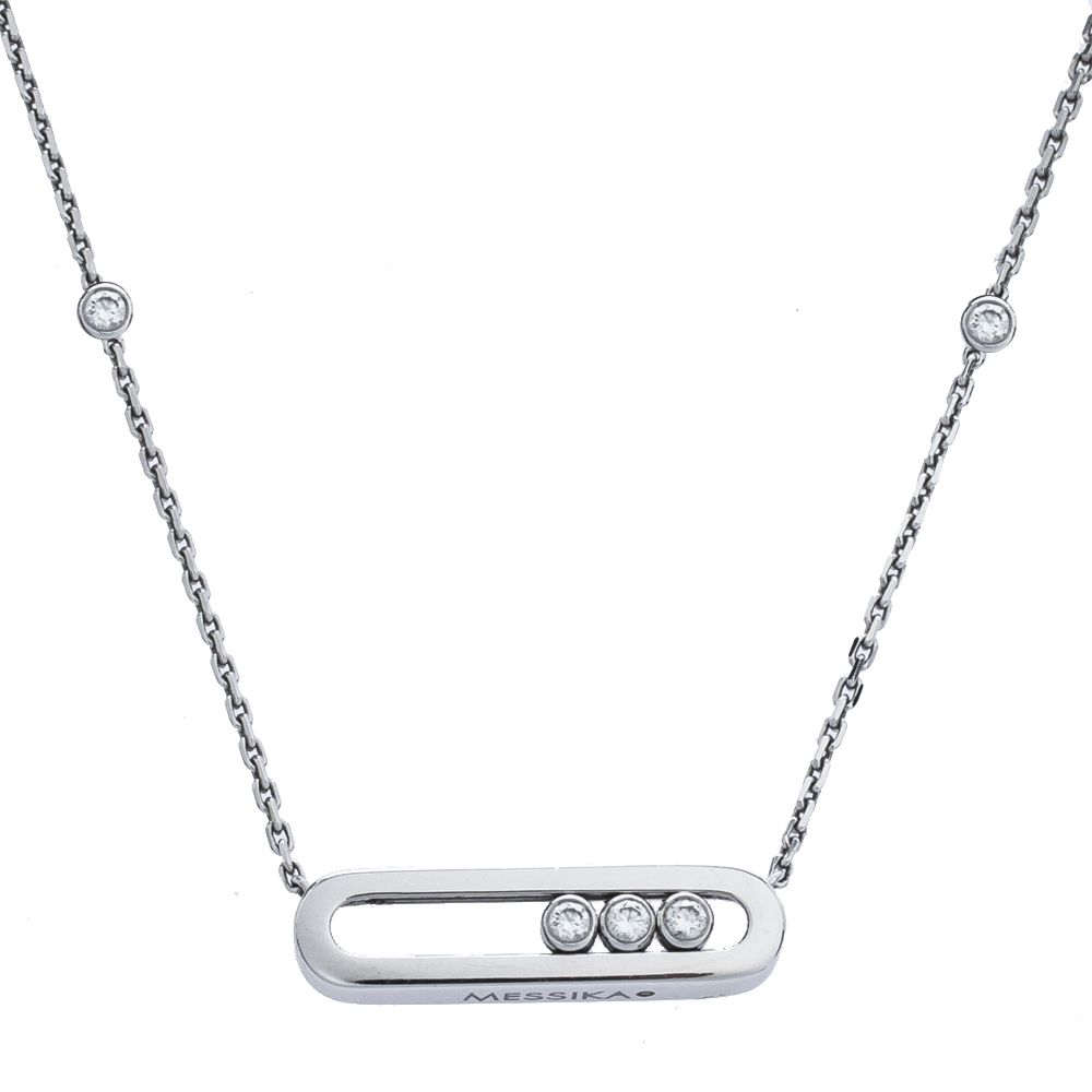 Messika Baby Move Diamond 18K White Gold Pendant Necklace