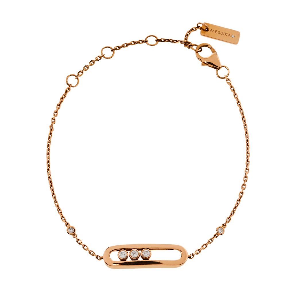 Click to view more detailed imagery on our partner's website Pre-owned Messika Baby Move Diamond 18k Rose Gold Bracelet
