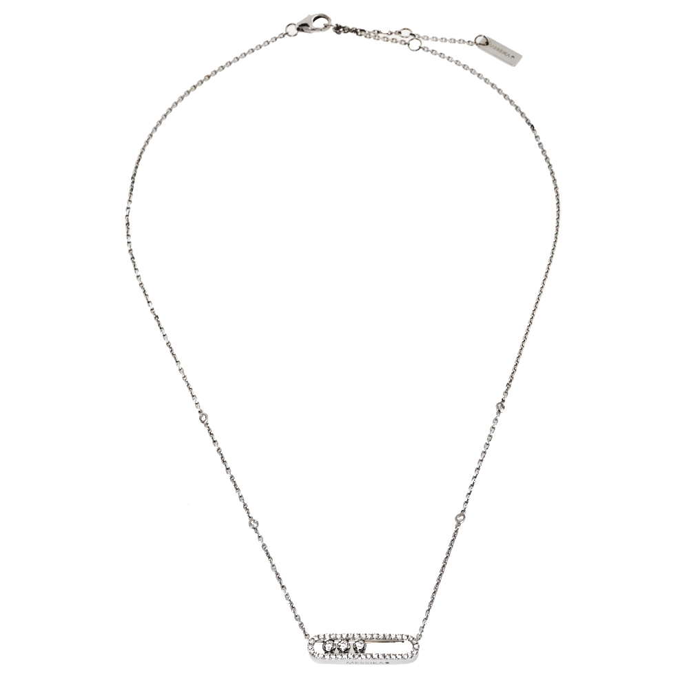 

Messika Baby Move Pave Diamond 18K White Gold Pendant Necklace